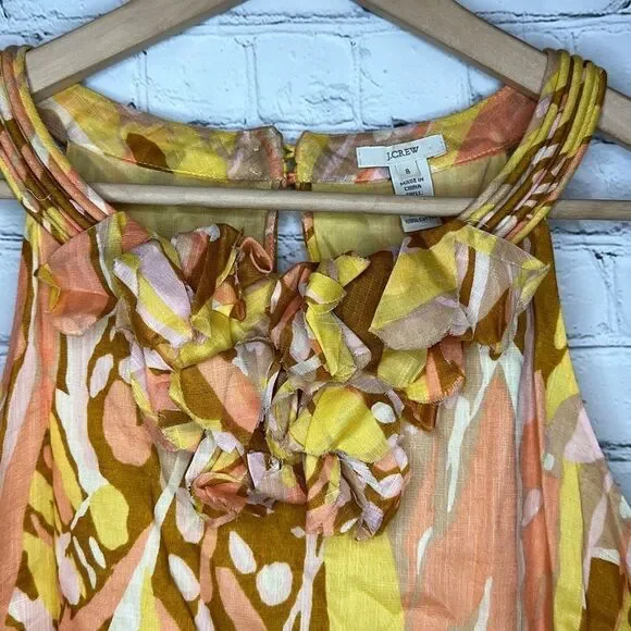 J.‎ Crew Women’s Sleeveless Tank top Blouse Ruffles at neck size small - Picture 2 of 8